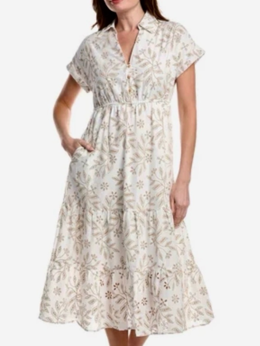 NWOT Sam Edelman Eyelet Midi Two Tone Dress Size 8